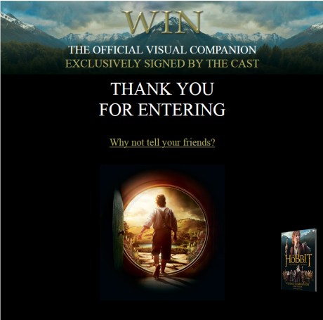 Hobbit Companion Signed by Cast Contest